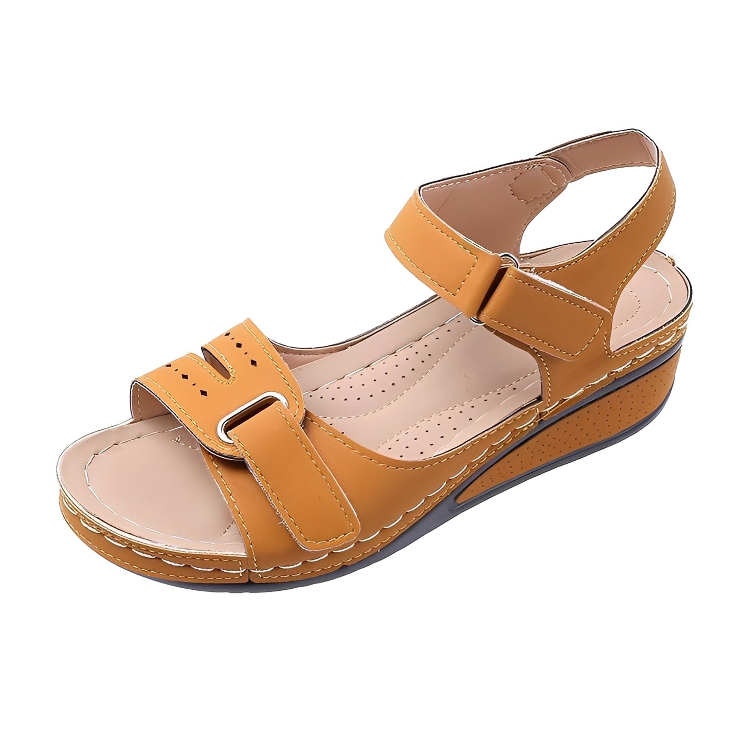 Marissa - Komfortable Damensandalen mit Plateausohle und Riemen