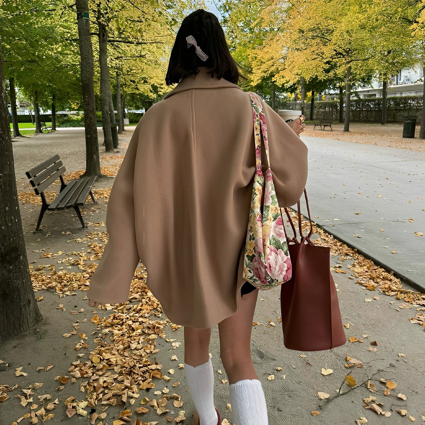 Verity - Damen-Mantel mit weitem Schnitt und Doppelknopfleiste