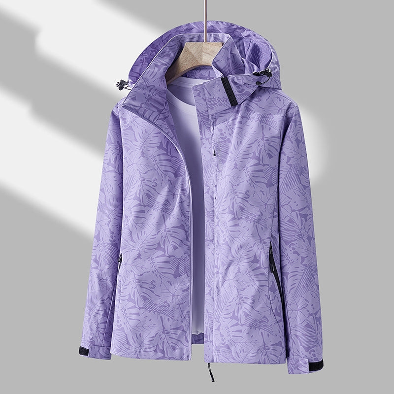 Emmaline - Trendige bedruckte Damen-Outdoor-Jacke mit Kapuze