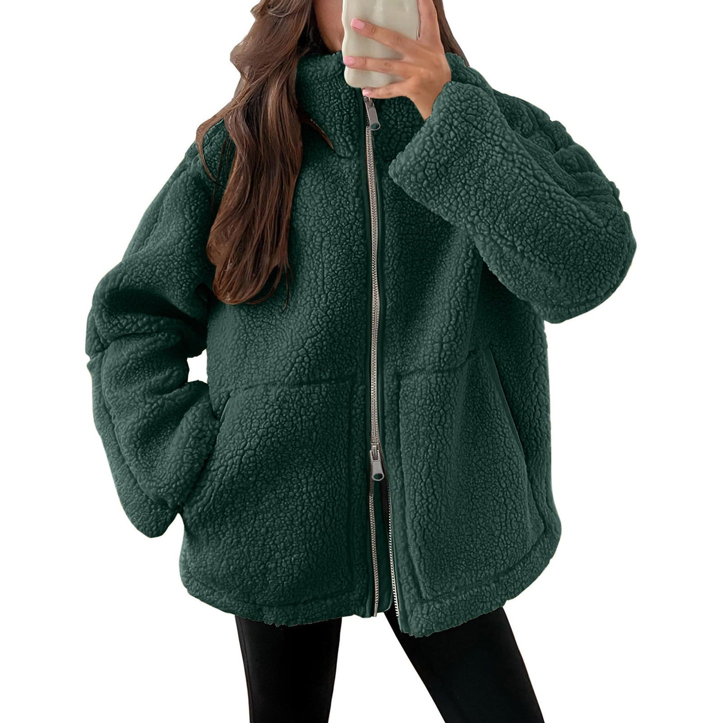 Evangelina - Bequeme Damenjacke aus Teddy-Wolle