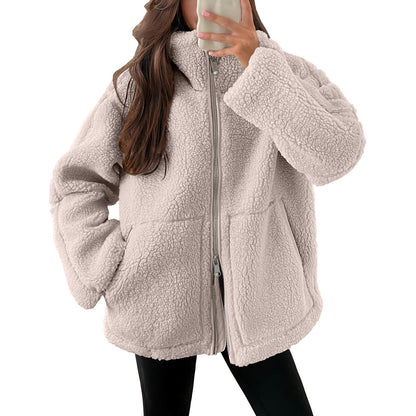 Evangelina - Bequeme Damenjacke aus Teddy-Wolle