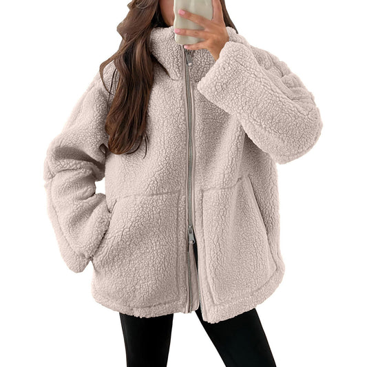 Evangelina - Bequeme Damenjacke aus Teddy-Wolle
