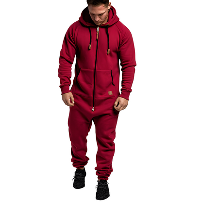 Benson - Bequemer Herren-Fleece-Overall mit Kapuze