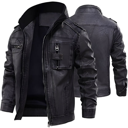 Kevin - Klassische Herren-Lederjacke mit Taschen