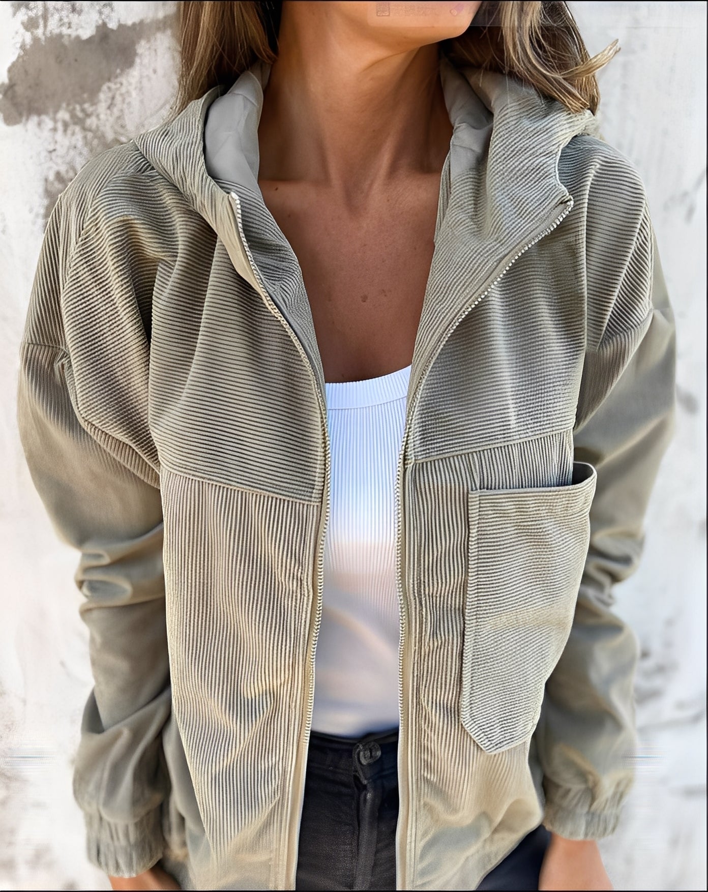 Gillian - Bequeme Cordjacke mit Kapuze für Damen