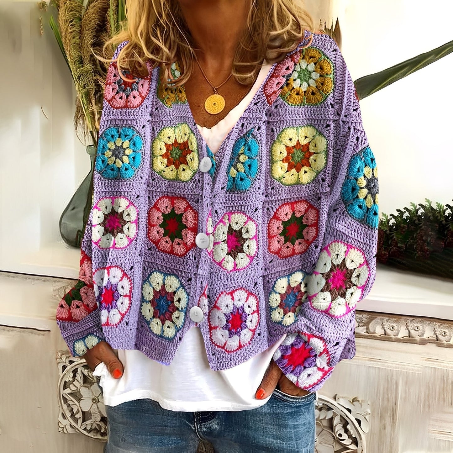 Nydia - Bequemer, weicher Damensweater mit Muster