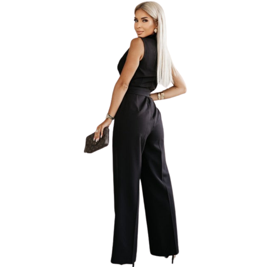 Adela – Einteiliger Anzug mit hoher Taille und Bindegürtel
