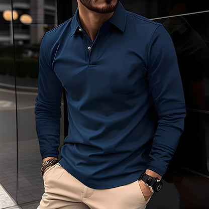 Deacon - Entspanntes Langarm-Poloshirt für Herren