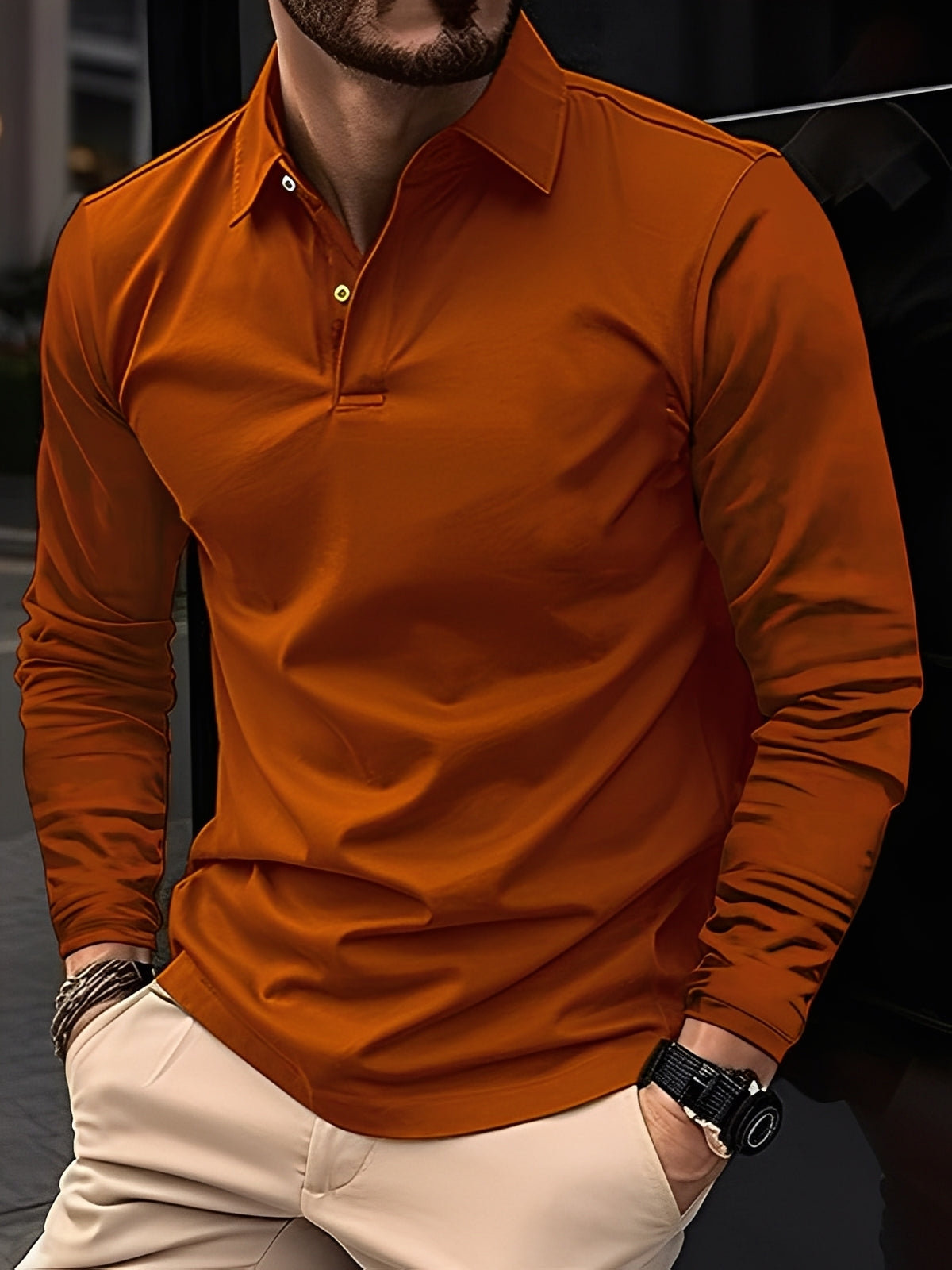 Burton - Klassisches Herren-Poloshirt mit langen Ärmeln
