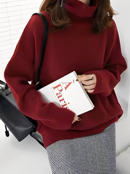 Adrienne - Eleganter, locker geschnittener Kaschmir-Rollkragenpullover