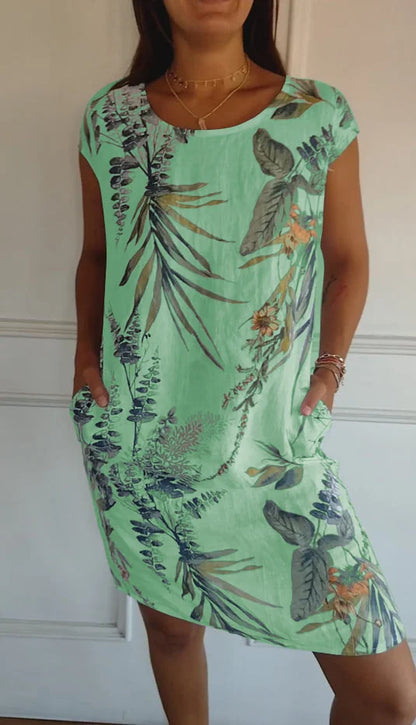 Britt – Kleid mit Muster und rundem Ausschnitt