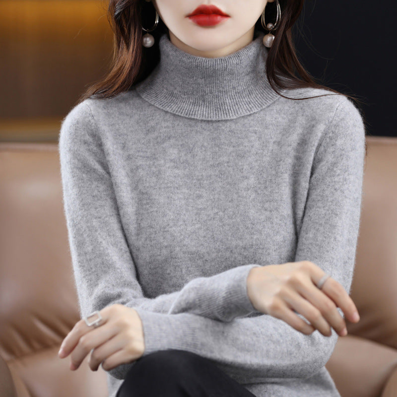 Veronica - Bequemer Damenpullover mit Rollkragen und Kragen