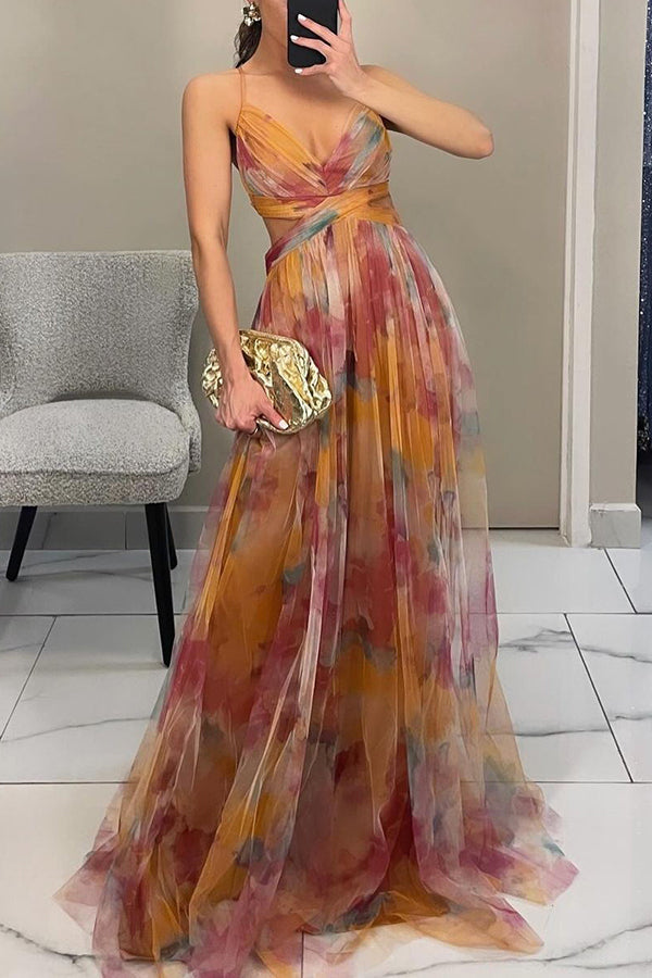 Alina – Langes Kleid mit V-Ausschnitt für Hochzeitsgäste
