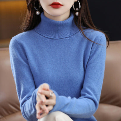 Veronica - Bequemer Damenpullover mit Rollkragen und Kragen