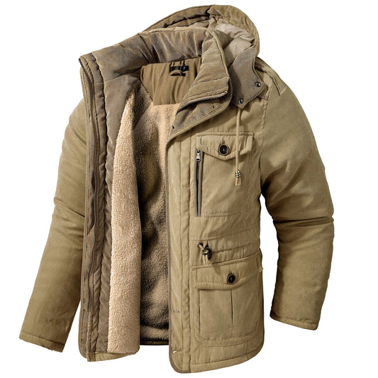 Daren - Flauschige Herrenjacke mit Kapuze