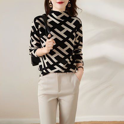 Eleanor - Stilvolles Damen-Stricktop mit langen Ärmeln im Design