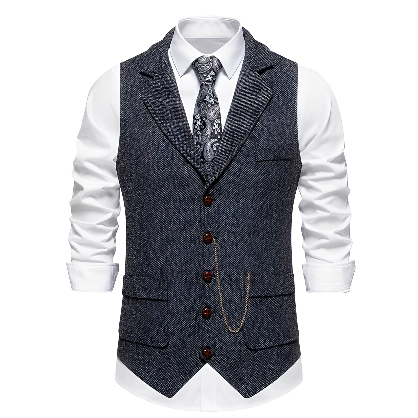 Luther - Traditionelle Herrenweste im Fischgrätenstil