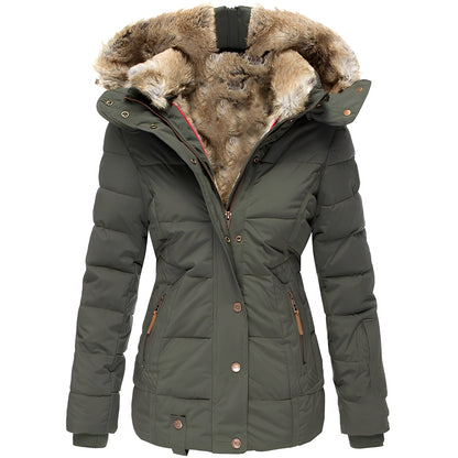 Odelia - Stilvolle, figurbetonte Jacke mit Pelzkragen für Damen