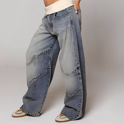 Vanessa - Bequeme gewaschene Baggy-Jeans für Damen