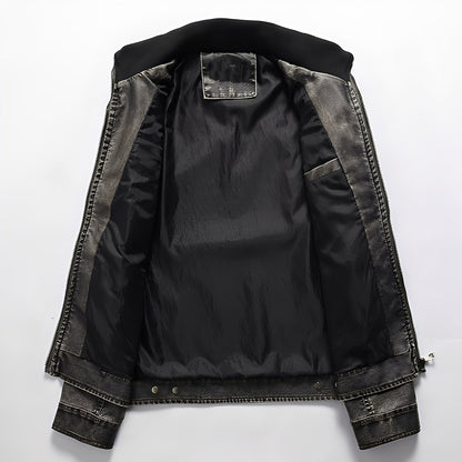 Kevin - Klassische Herren-Lederjacke mit Taschen