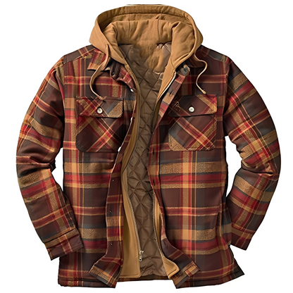 Flynn - Herrenjacke mit Kapuze im traditionellen Karomuster