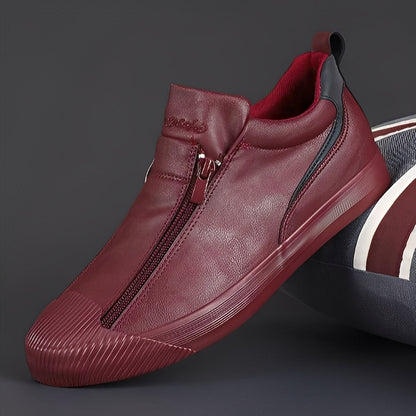 Jerred - Moderne Herrenschuhe aus Leder mit Zipper