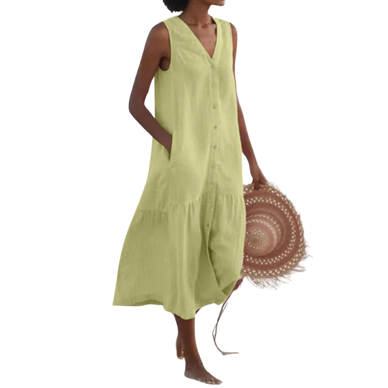 Brianna – Lockeres Sommerkleid mit V-Ausschnitt für Damen