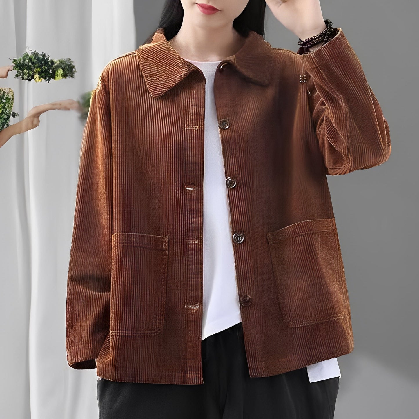 Chloe - Gemütliche Cordjacke mit Taschen für Damen