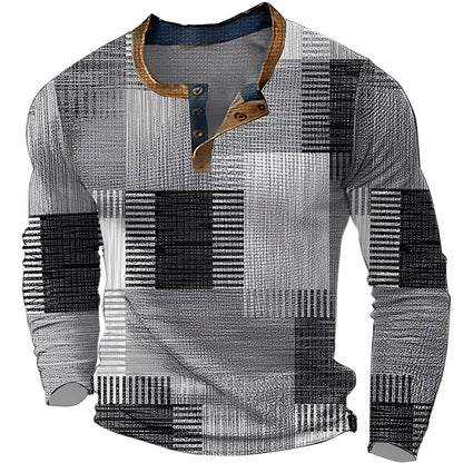 Brennan - Bequemes, bedrucktes Langarmshirt für Herren