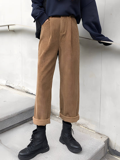 Shelbie - Weit geschnittene Cordhose für Damen im traditionellen Look