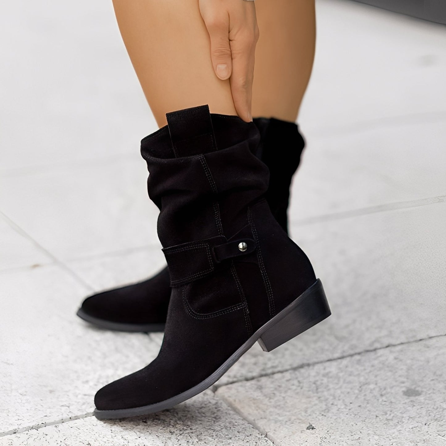 Celestine - Modische kurze Damenstiefel mit runder Kappe