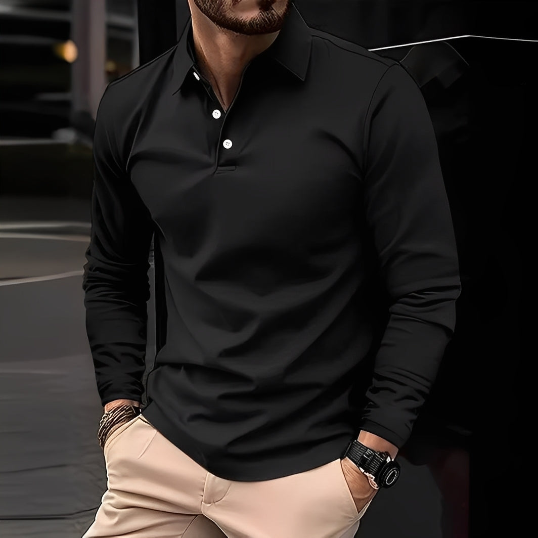 Deacon - Entspanntes Langarm-Poloshirt für Herren