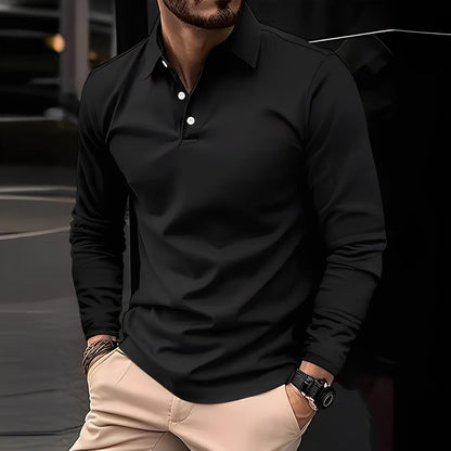 Deacon - Entspanntes Langarm-Poloshirt für Herren