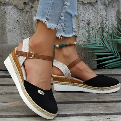 Elinor - Bequeme Keilabsatz-Hanfsandalen für Frauen