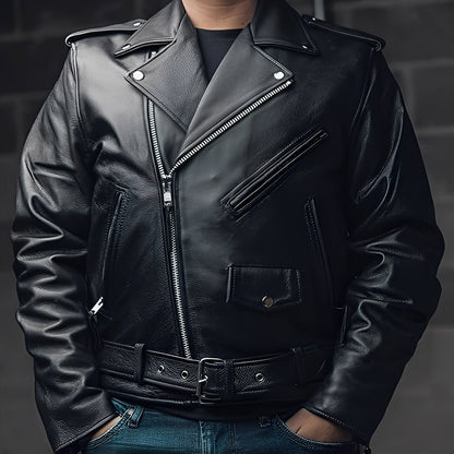 Elwin - Herren-Lederjacke mit mehreren Taschen
