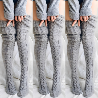 Hailee - Weiche, gestrickte Overknee-Socken für Damen