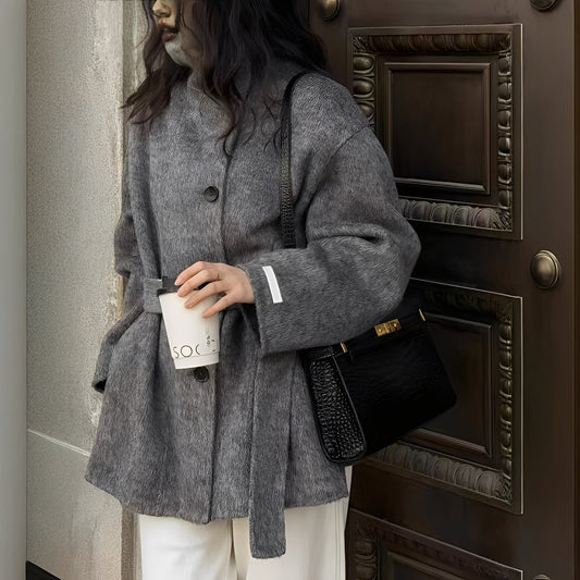 Claudia - Lockere zweireihige Damen-Wolljacke