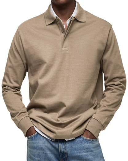 Dewey - Einfaches Langarm-Poloshirt für Herren