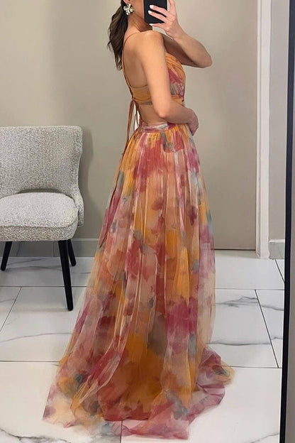 Alina – Langes Kleid mit V-Ausschnitt für Hochzeitsgäste