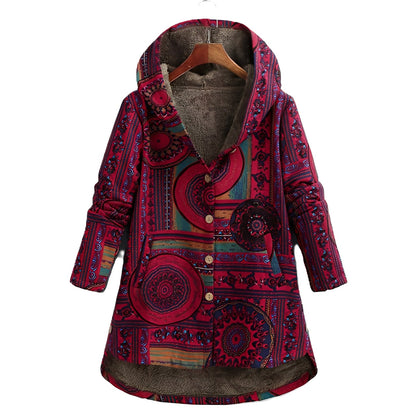 Griselda - Damen-Hoodie mit ethnischen Blumenmustern