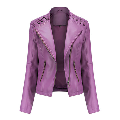 Narelle - Stilvolle, schmale kurze Damenlederjacke
