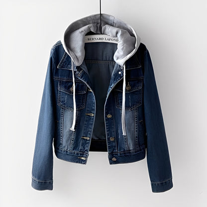 Malani - Trendige Damen-Jeansjacke mit abnehmbarer Kapuze