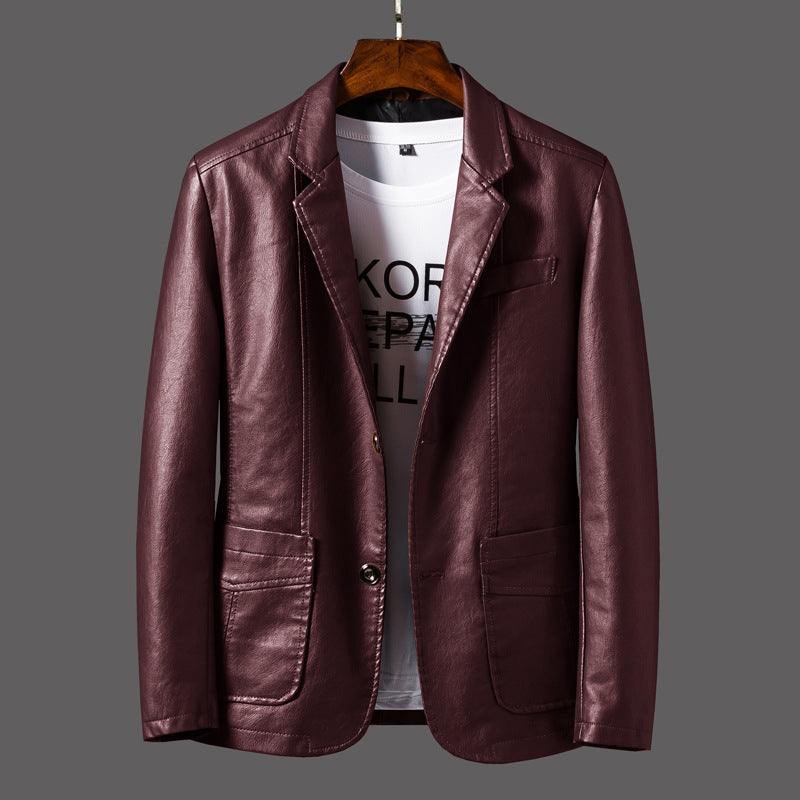Duncan - Herrenlederjacke mit modernem Knopfdesign