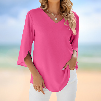 Vanya – Leichte Sommerbluse mit V-Ausschnitt