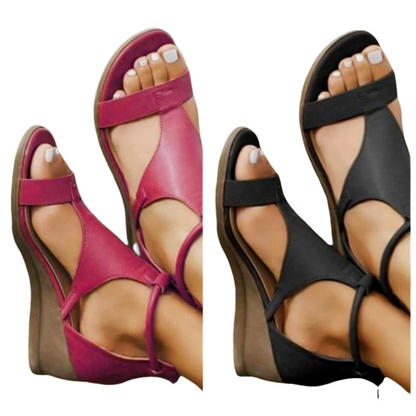 Anne – Orthopädische Ledersandalen mit Absatz