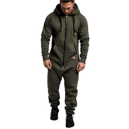 Benson - Bequemer Herren-Fleece-Overall mit Kapuze