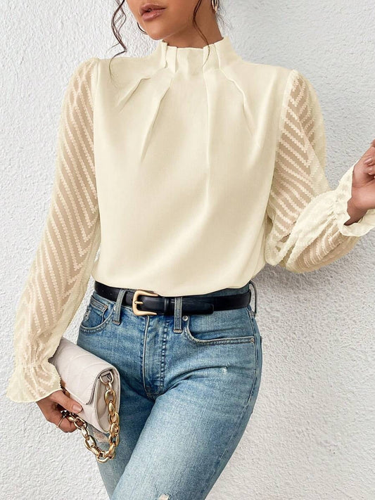Cassandra - Schickes Damen-Chiffon-Top mit langen Ärmeln