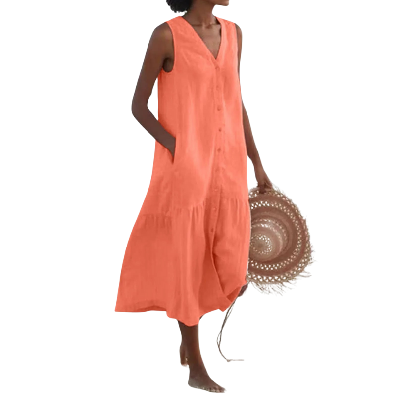 Brianna – Lockeres Sommerkleid mit V-Ausschnitt für Damen
