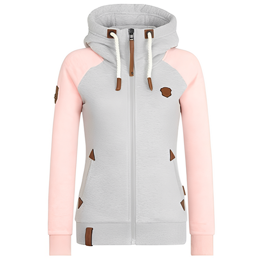 Elinor - Bequemer Damen-Kapuzenpullover mit Reißverschluss