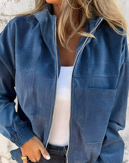 Gillian - Bequeme Cordjacke mit Kapuze für Damen